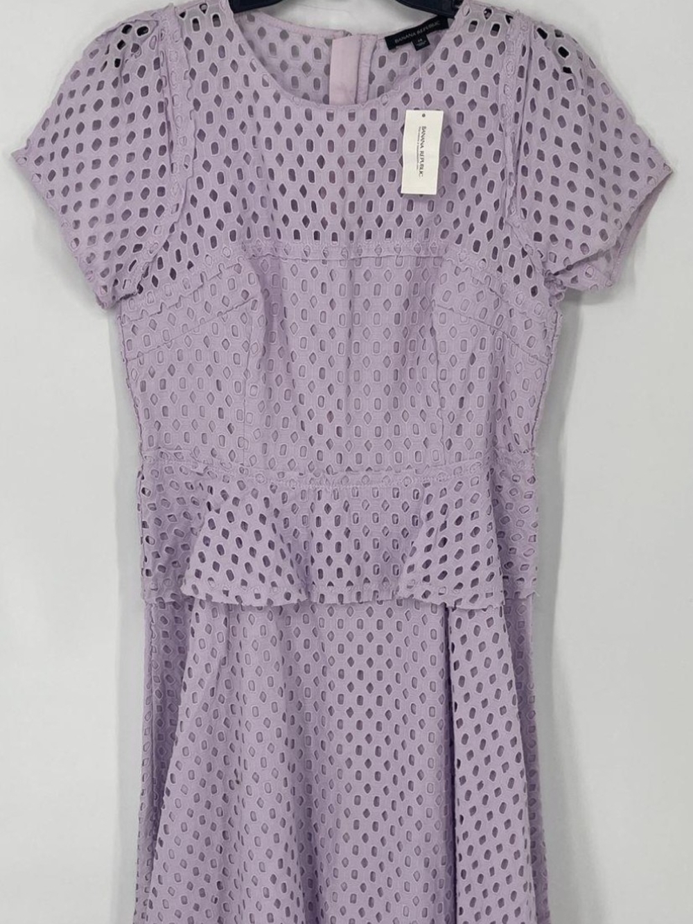 Banana Republic Lavender Eyelet Peplum Dress